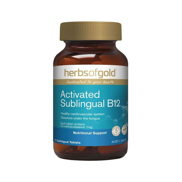 Herbs Of Gold Activated Sublingual B12 75 Tablets