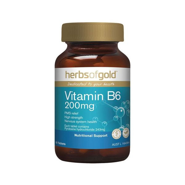 Herbs Of Gold Vitamin B6 200mg 60 Tablets