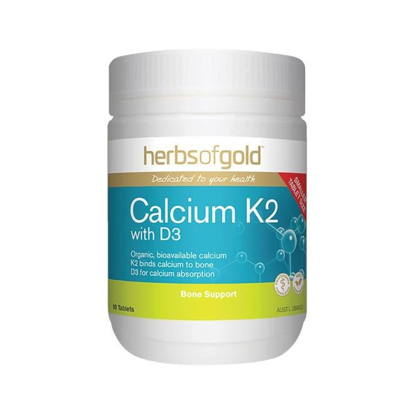 Herbs Of Gold Calcium K2 With D3 90 Tablets