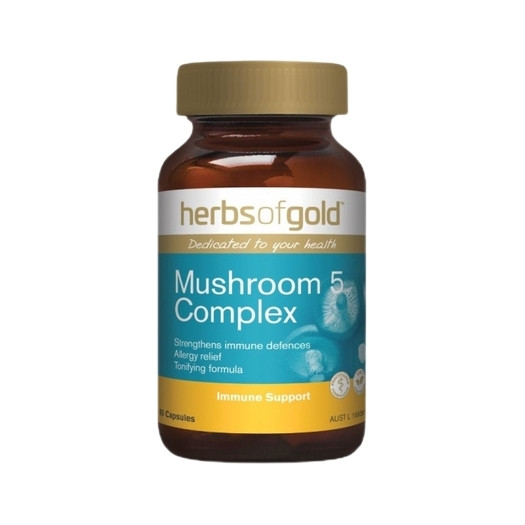 Herbs Of Gold Mushroom 5 Complex 60 Vege Capsules