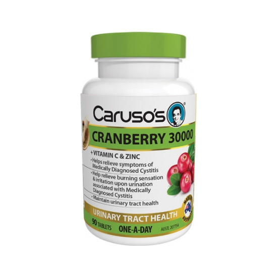 Carusos Health Cranberry 30 000 High Potency 90 Tablets