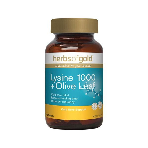 Herbs Of Gold Lysine 1000 + Olive Leaf 100 Tablets