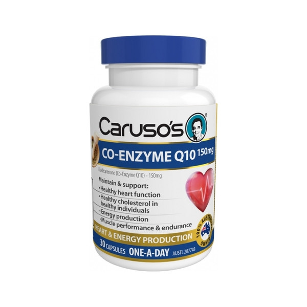 Carusos Health Co-Enzyme Q10 150mg 30 Capsules